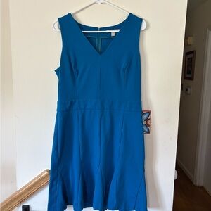 Banana Republic Blue A-Line V-Neck Mini Dress